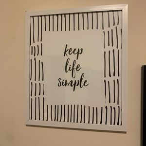 ‘Keep Life Simple’ wall decor